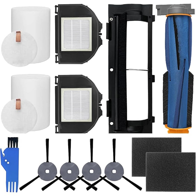 اوداشين قطع غيار مكنسة روبوت شارب موديلات AV2310AE RV2310AE RV2320S UR2350AE RV2300S Matrix تشمل فرشاة رئيسية أربع فراشي جانبية مجموعتين من فلتر HEPA غطاء الفرشاة الرئيسي وفرشاة تنظيف - Image 1