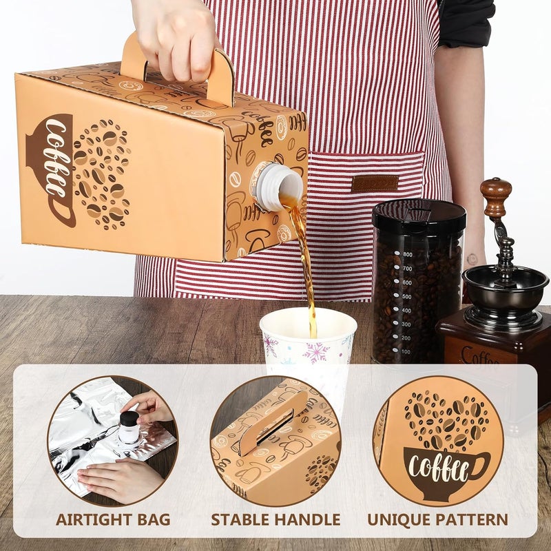 Watersay 10 Pack Coffee to Go Box Container for Catering 96OZ Disposable Coffee Boxes Dispenser Carrier with Handle Coffee Box Storage Containers for Party Catering Office Take Out - Image 4