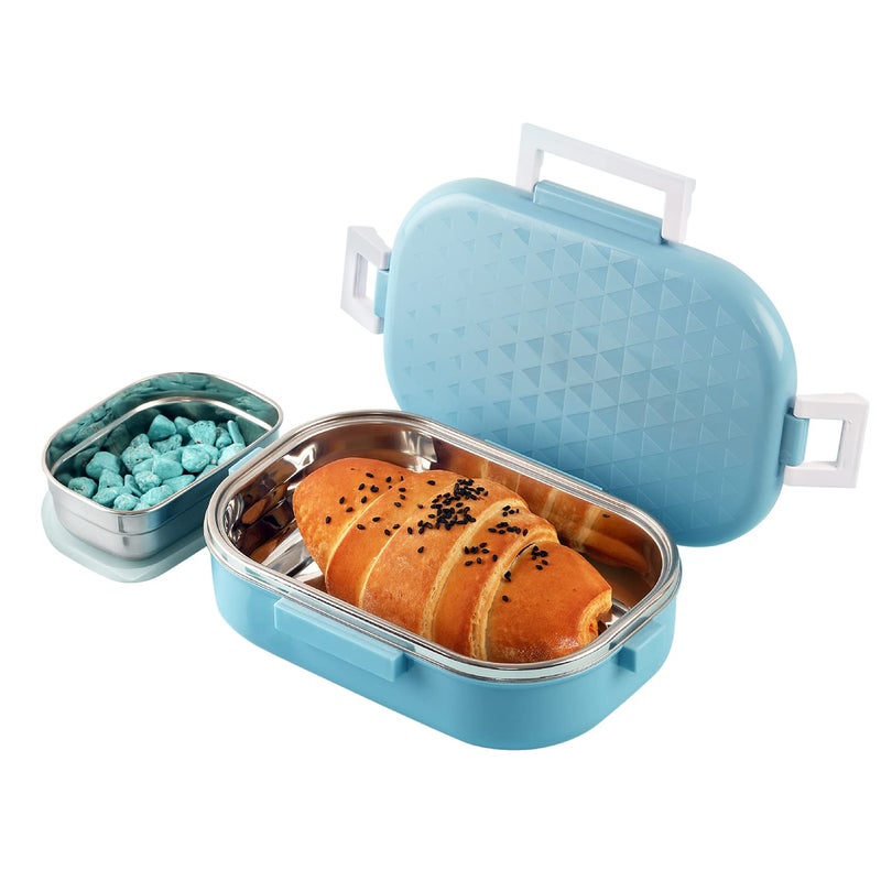 Cello Altro Neo Lunch Box, Neo Blue, 700ml 2 Units Insulated Lunch Boxes Stainless Steel Lunch Box for Kids Leak-Proof Snacks Tiffin Box for School - Image 2