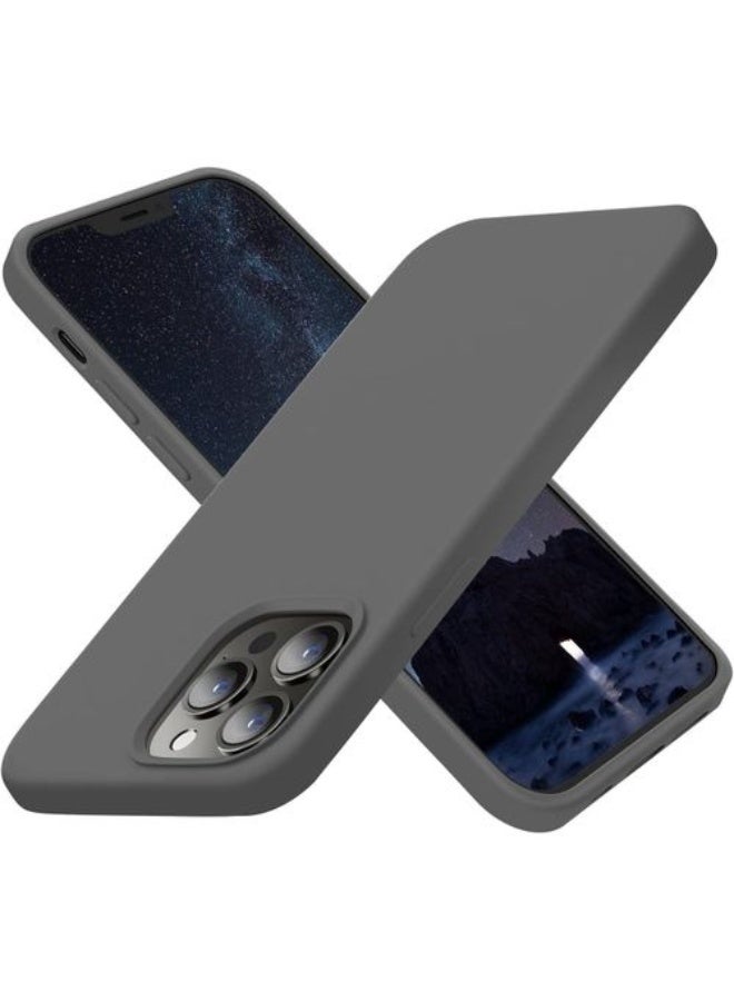 Liquid Silicone Cover For iPhone 13 Pro , Silky Soft Touch, Anti-Scratch Shockproof Protective Case with Microfiber Lining For iPhone 13 Pro - Grey
