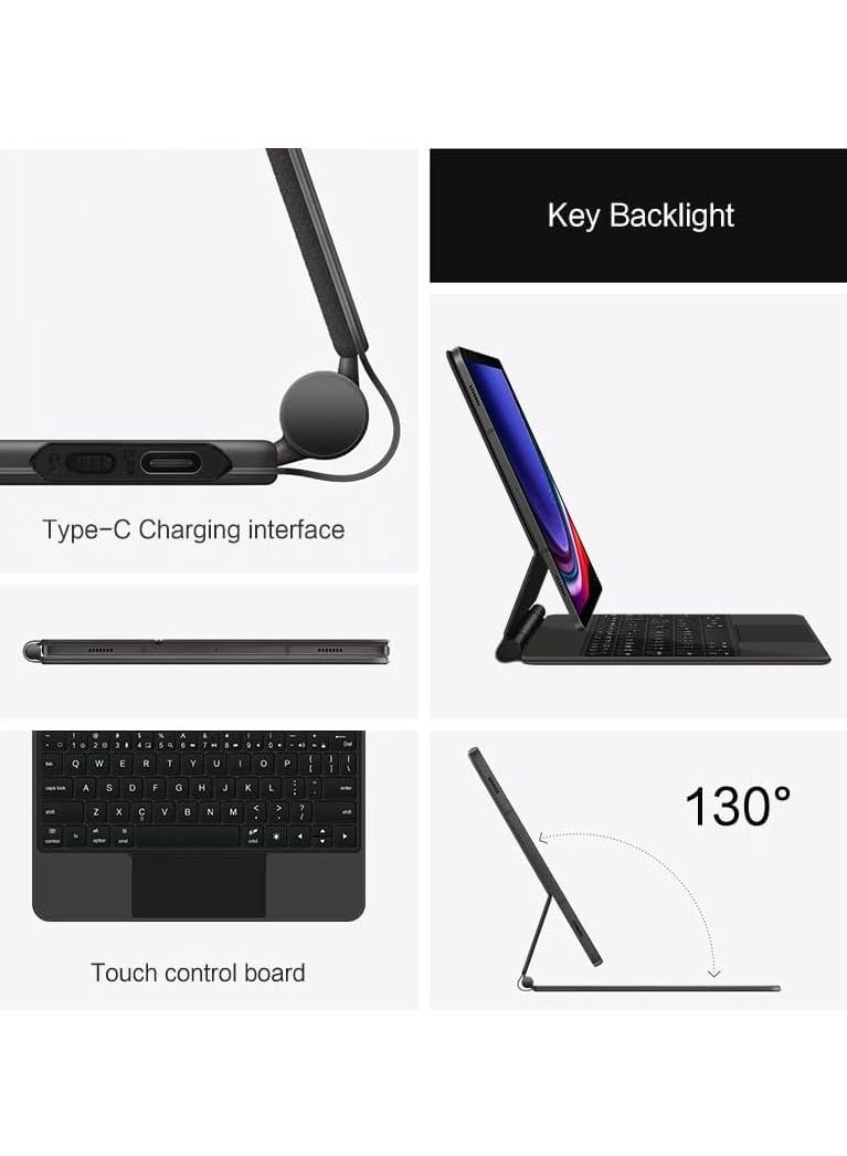 general Magic Smart Bluetooth Keyboard Case Multi-Angle Compatible with Samsung Galaxy Tab S9 FE Plus 2023 12.4 inch (SM-X610/X616) with Trackpad Keyboard - Image 2