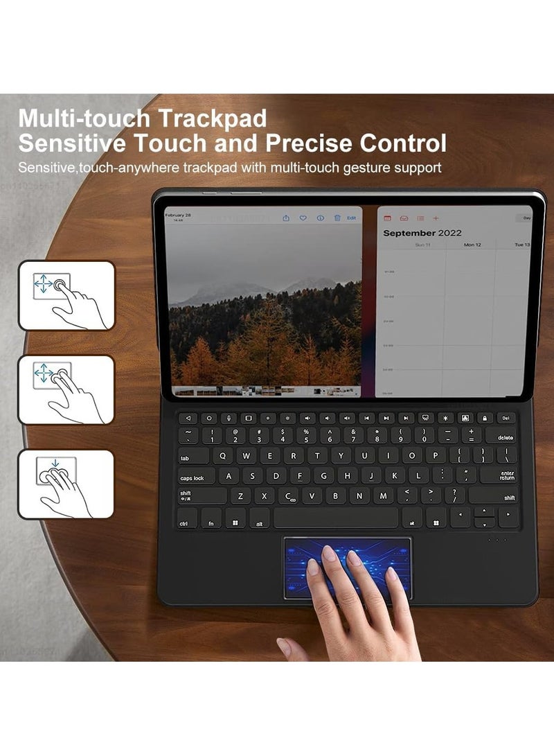 general Magic Smart Bluetooth Keyboard Case Multi-Angle Compatible with Samsung Galaxy Tab S9 FE Plus 2023 12.4 inch (SM-X610/X616) with Trackpad Keyboard - Image 4