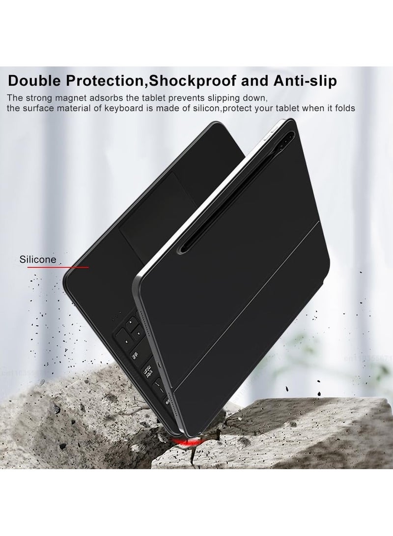 general Magic Smart Bluetooth Keyboard Case Multi-Angle Compatible with Samsung Galaxy Tab S9 FE Plus 2023 12.4 inch (SM-X610/X616) with Trackpad Keyboard - Image 5