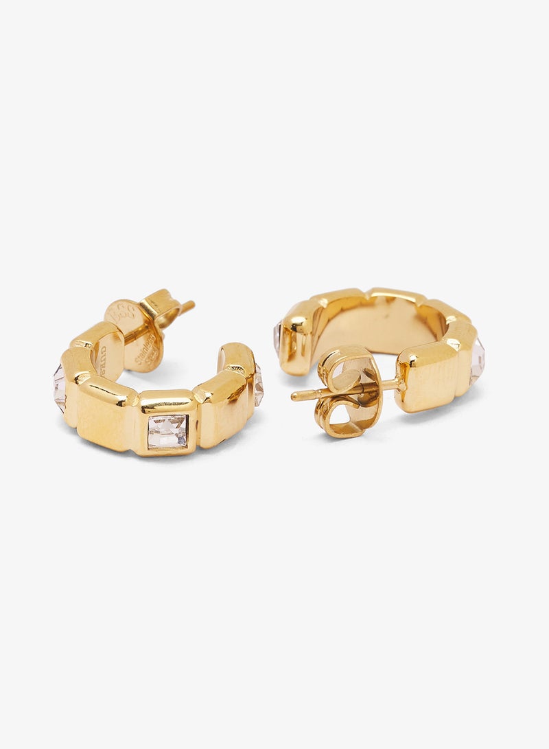 GUESS 15Mm Crystal Cube Hoops - Image 2