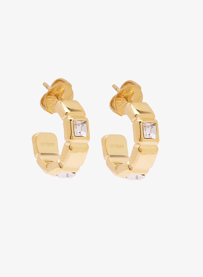 GUESS 15Mm Crystal Cube Hoops - Image 1