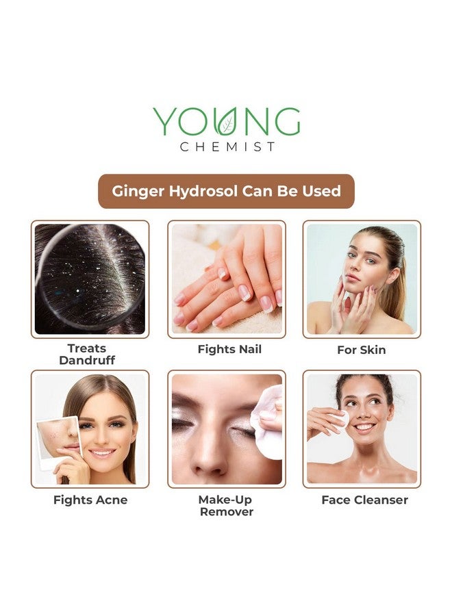 Young Chemist Pure And Natural Ginger Hydrosol Steam Distilled Purified Floral water Facial Aromatic Mist Soothing And Revitalizing Facial Toner In 1 Litre - Image 4