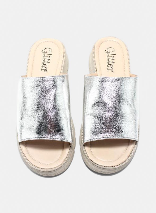 Women Slippers - Silver