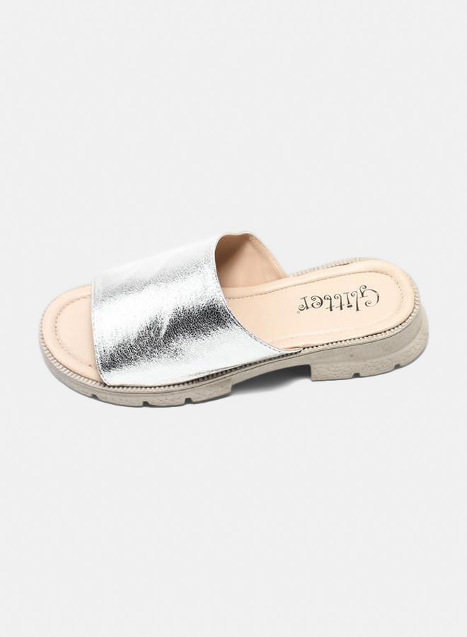 Women Slippers - Silver