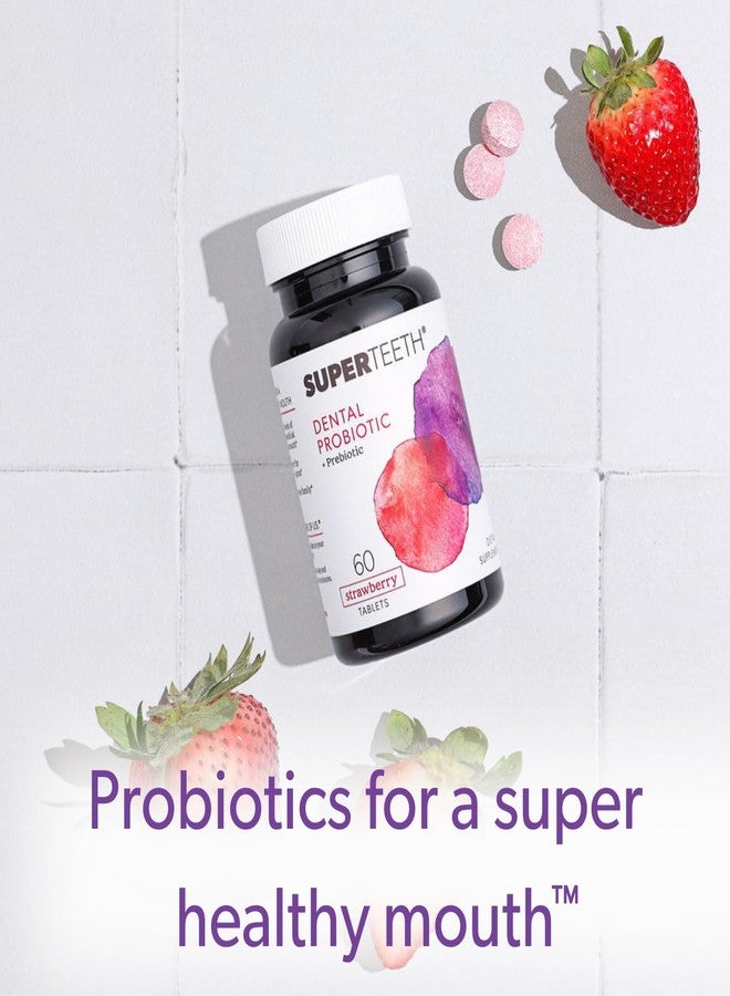 SUPER TEETH SuperTeeth Oral Probiotics for Mouth Bad Breath & Cavities, Oral Defense Dental Probiotic to Support Healthy Teeth & Gums, Lactobacillus Reuteri Chewable for Kids & Adults, 60 Strawberry Tablets - Image 4