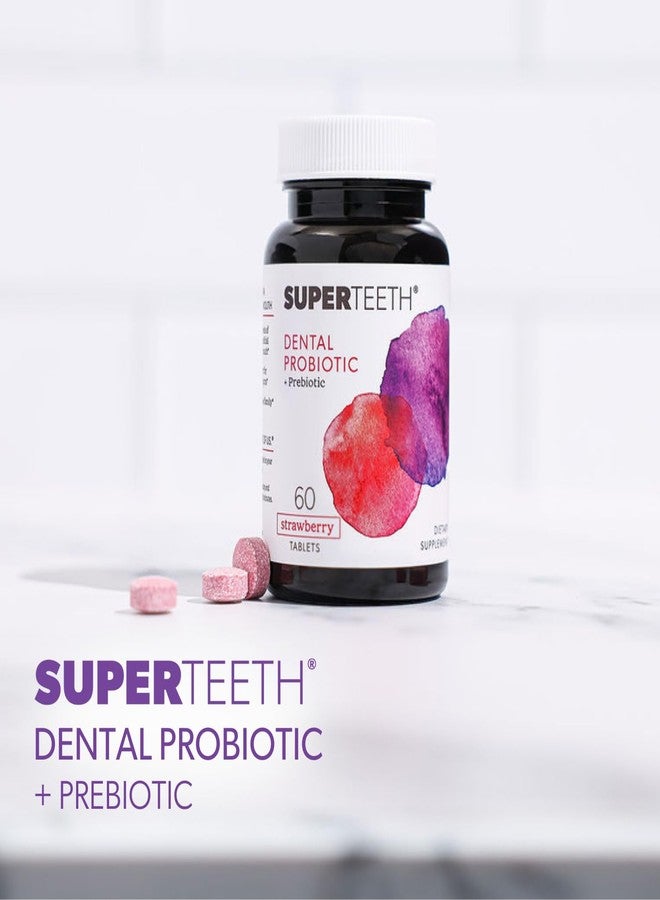 SUPER TEETH SuperTeeth Oral Probiotics for Mouth Bad Breath & Cavities, Oral Defense Dental Probiotic to Support Healthy Teeth & Gums, Lactobacillus Reuteri Chewable for Kids & Adults, 60 Strawberry Tablets - Image 3