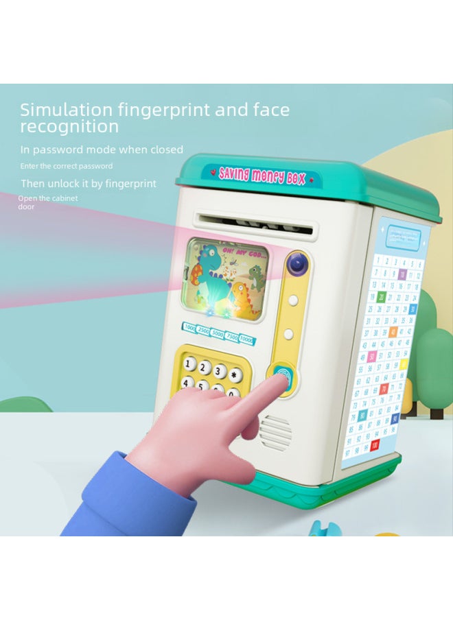 Generic Children's Piggy Bank Large Capacity Password Fingerprint Unlock ATM Password Safe Can Enter And Exit Money Box-Color:Dinosaur Smart Piggy Bank [blue] 6804  - Image 3