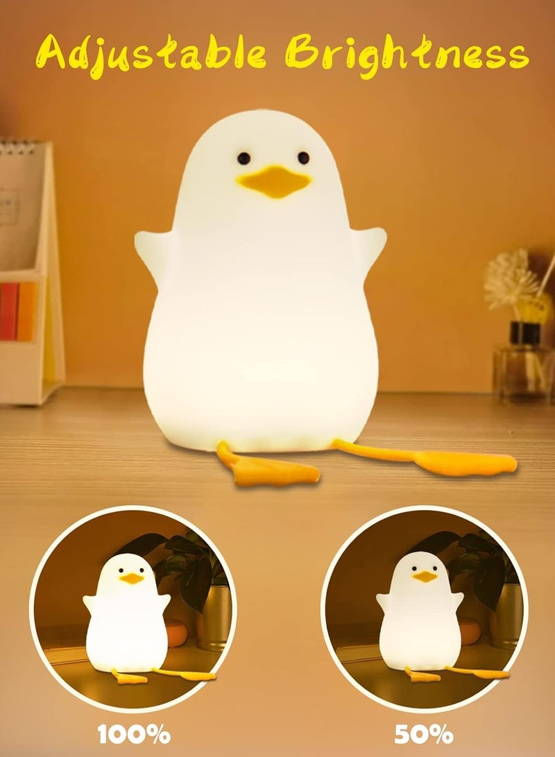 Night Light, Cute Kids Silicone Duck Light, Soft Silicone Kids Nursery Night Light USB LED Touch Light Kids Bedroom Decoration - Image 4