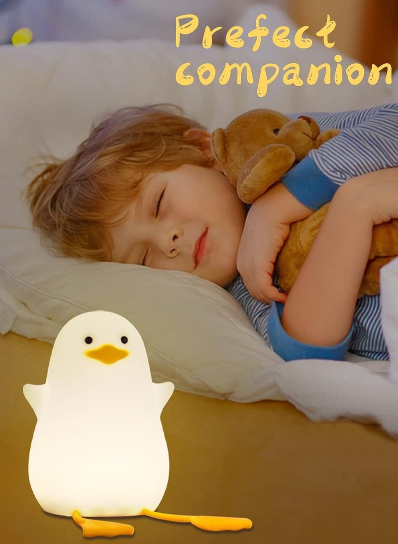 Night Light, Cute Kids Silicone Duck Light, Soft Silicone Kids Nursery Night Light USB LED Touch Light Kids Bedroom Decoration - Image 2