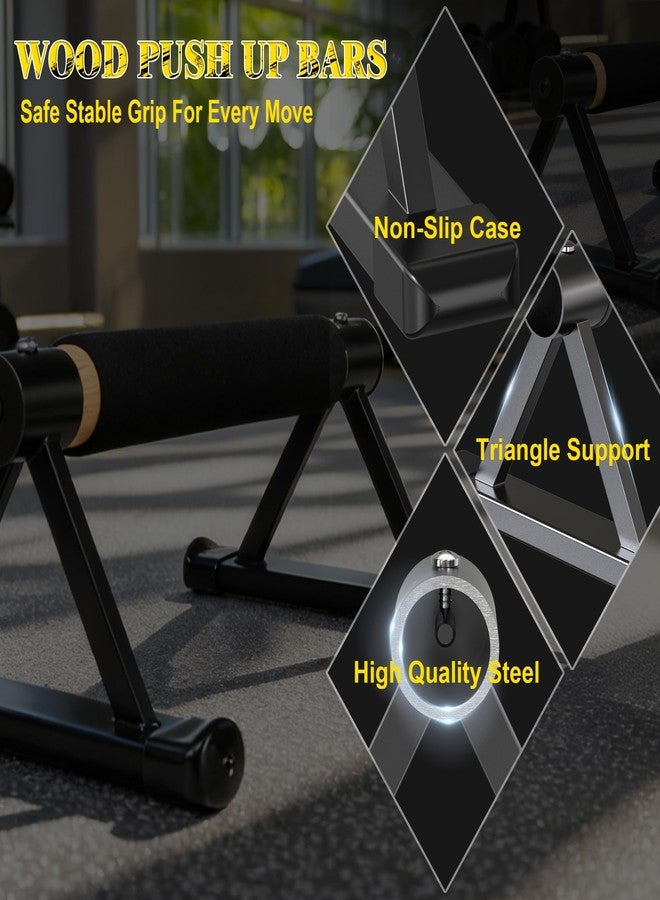 GanFindX Wood Parallettes Push Up Bars, Solid Wooden Handstand Bars with Anti-Slip Grip, Sturdy Metal Bracket Supports 600 lbs for Calisthenics, Fitness and Floor workout - Image 5
