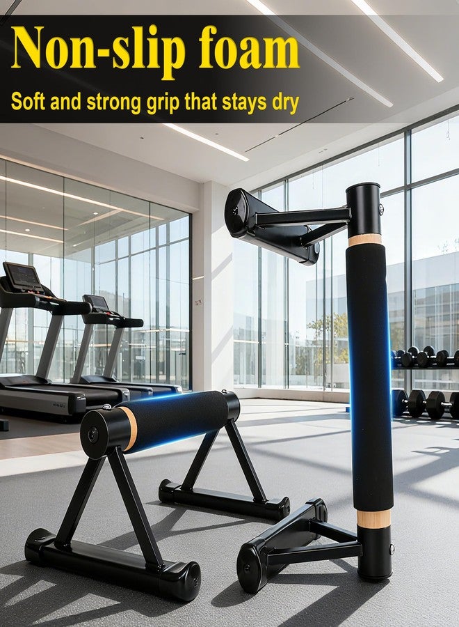 GanFindX Wood Parallettes Push Up Bars, Solid Wooden Handstand Bars with Anti-Slip Grip, Sturdy Metal Bracket Supports 600 lbs for Calisthenics, Fitness and Floor workout - Image 4