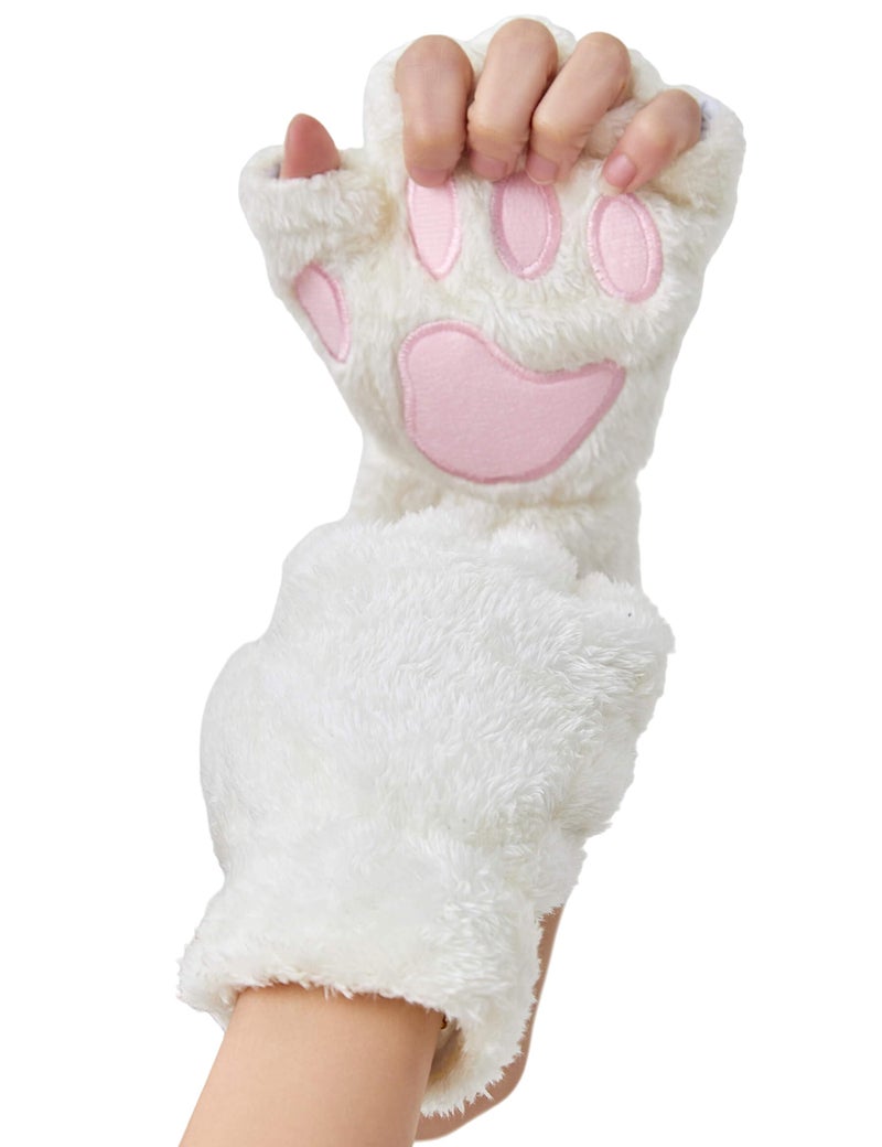 OTPEH Cat Paws Gloves Fingerless Bear Furry Paw Cute Hand Gear Cosplay Costume Accessories - Image 3