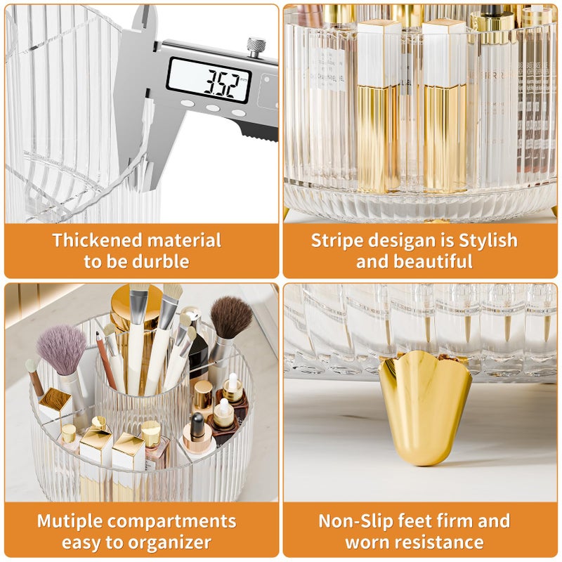 fanado 360Â° Rotate Makeup Brush Holder Organizer, Makeup Organizers Countertop, Makeup organization and Skincare Storage for Vanity, Desktop, Bathroom (Clear) - Image 5