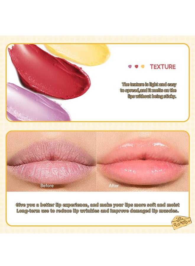 شيلافز بلسم شفاه كريستال شيري الملون، بلسم شفاه مثلث الجبنة الملون، عناية مرطبة طبيعية للشفاه طوال اليوم، بلسم شفاه يومي للبشرة الجافة والمتشققة، مهدئ ومنعش، علاج ترطيب وعناية بالشفاه. - Image 5