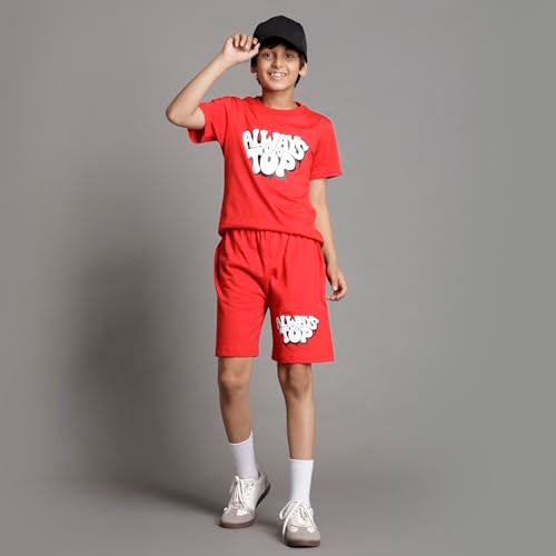 T2F Boy's Printed Cotton Regular Fit Tshirt and Shorts Set (Pack of 3) - Image 5