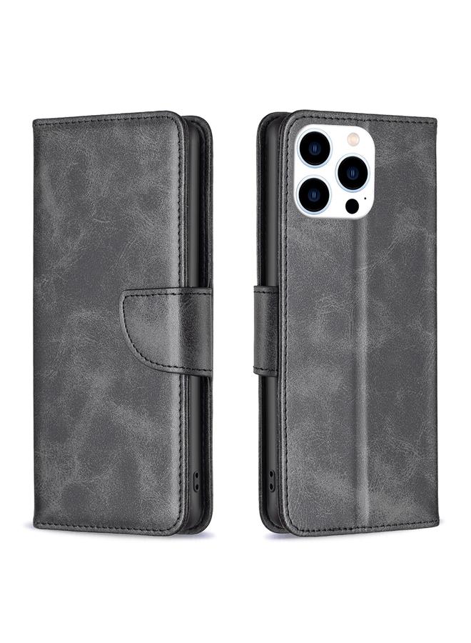 S-TOP Case For iPhone 16 Pro Max Lambskin Texture Pure Color Flip Leather Phone Case - Image 1