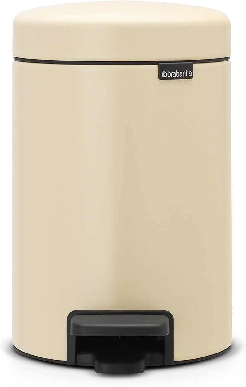 Brabantia  Newicon Pedal Bin with Plastic Inner Bucket, 3 Litre -soft beige - Image 1