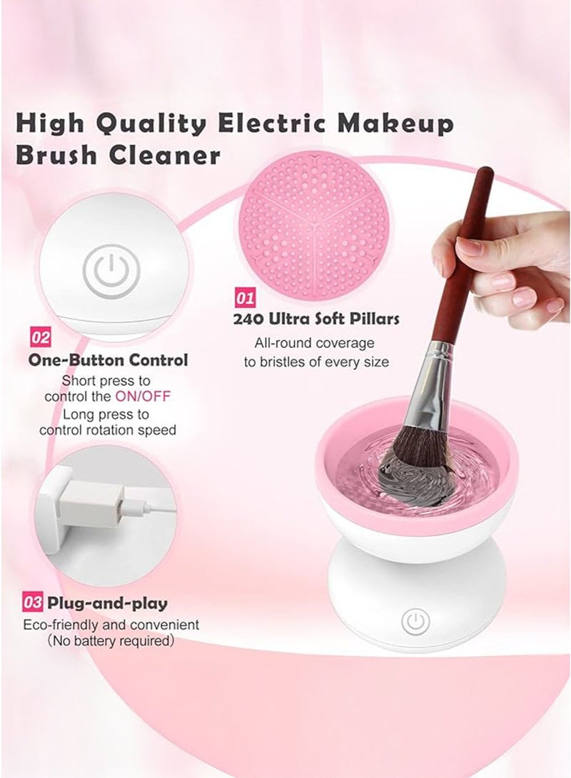 Automatic Electric Makeup Brush Cleaning Device – Gentle Deep Cleaning Silicone Mat for Thorough Removal of Cosmetic Build-Up – USB Rechargeable / Operated, Portable and Lightweight – Protects Brush Quality, Prevents Bacteria Growth, and Gives You Always Ready Brushes for Professional Results - Image 1