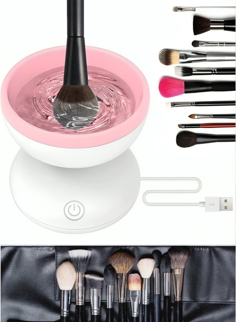 Automatic Electric Makeup Brush Cleaning Device – Gentle Deep Cleaning Silicone Mat for Thorough Removal of Cosmetic Build-Up – USB Rechargeable / Operated, Portable and Lightweight – Protects Brush Quality, Prevents Bacteria Growth, and Gives You Always Ready Brushes for Professional Results - Image 2