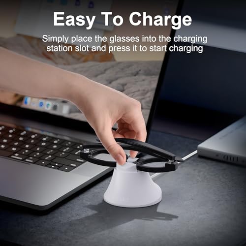 HIBLOKS Charging Station Compatible with Ray-Ban Meta Wayfarer/Gen 2 and Skyler/Gen 2 Accessories, Magnetic Charger Dock Stand with Fast Charging & LED Indicator for Smart Glasses & Glasses Case - Image 5