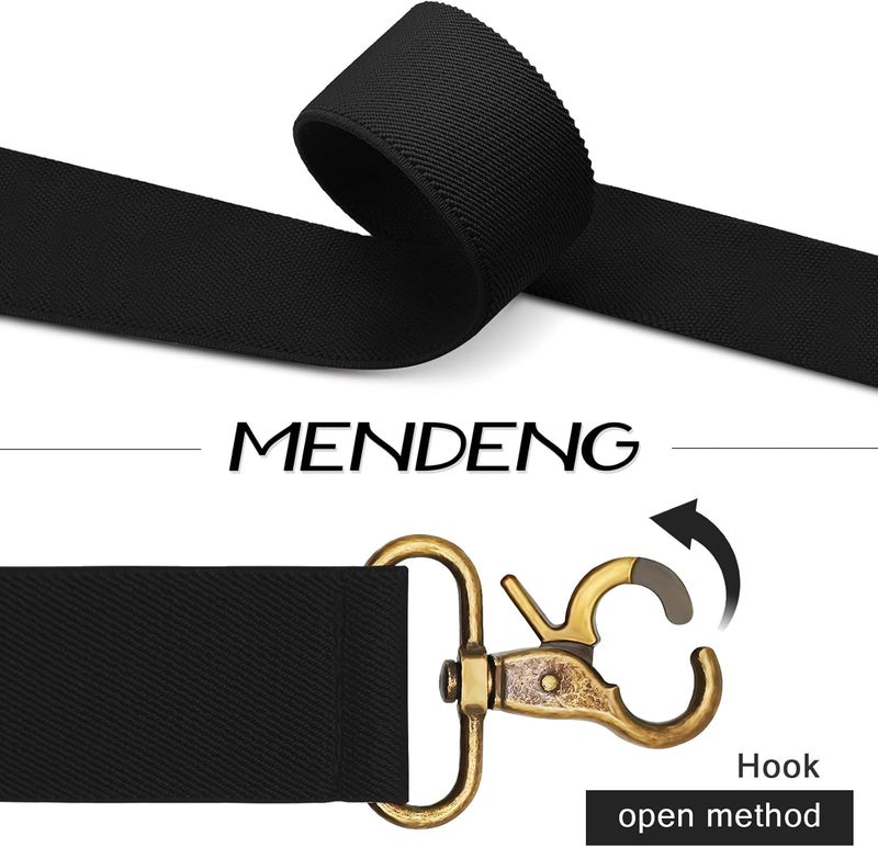 MENDENG Store Suspenders for Men Heavy Duty Swivel Hooks Retro X-Back Adjustable Brace - Image 3