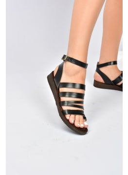 Fox Shoes Black Genuine Leather Women's Sandals K374680403  - Image 3