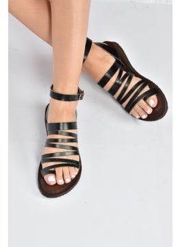 Fox Shoes Black Genuine Leather Women's Sandals K374680403  - Image 2