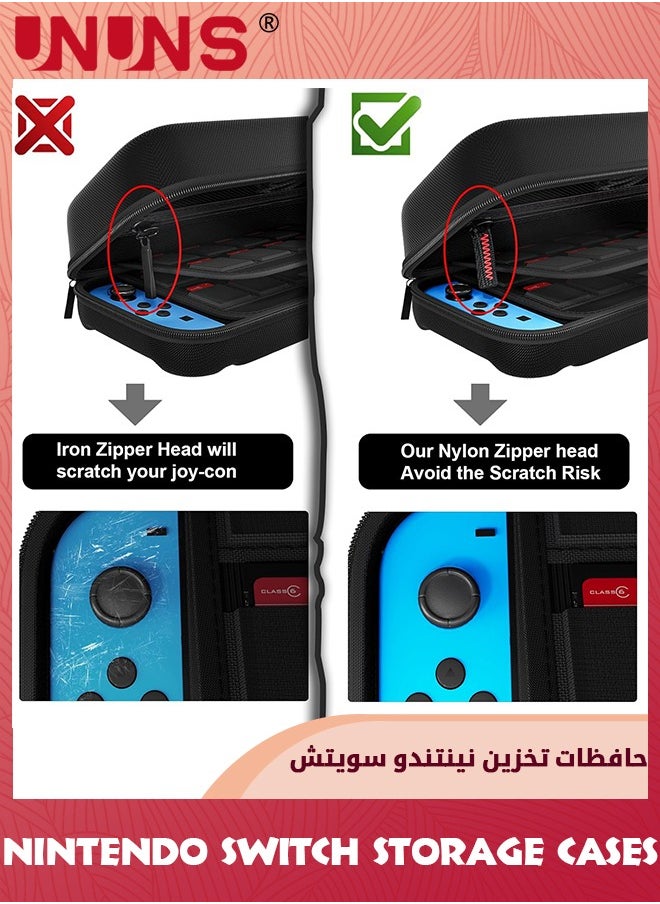 UNUNS Switch Case Tempered Glass Screen Protector Compatible With Nintendo Switch,20 Games Cartridges Protective Hard Shell Travel Carrying Case,Pouch Case For Nintendo Switch Console And Accessories  - Image 5