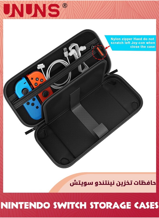 UNUNS Switch Case Tempered Glass Screen Protector Compatible With Nintendo Switch,20 Games Cartridges Protective Hard Shell Travel Carrying Case,Pouch Case For Nintendo Switch Console And Accessories  - Image 4