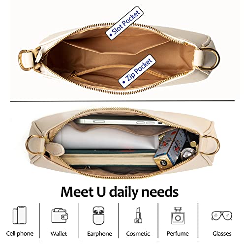 VODIU Clutch Tote Handbags with 2 Removable Straps and Zipper Closure Crossbody Bags Shoulder Purse Handbag for Women - Image 4