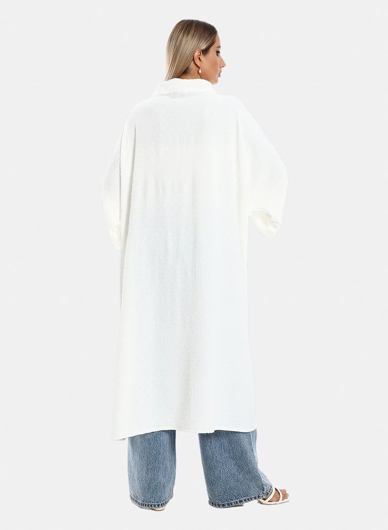 belle Slip On Long Sleeves Self Patterned Cardigan - Image 3