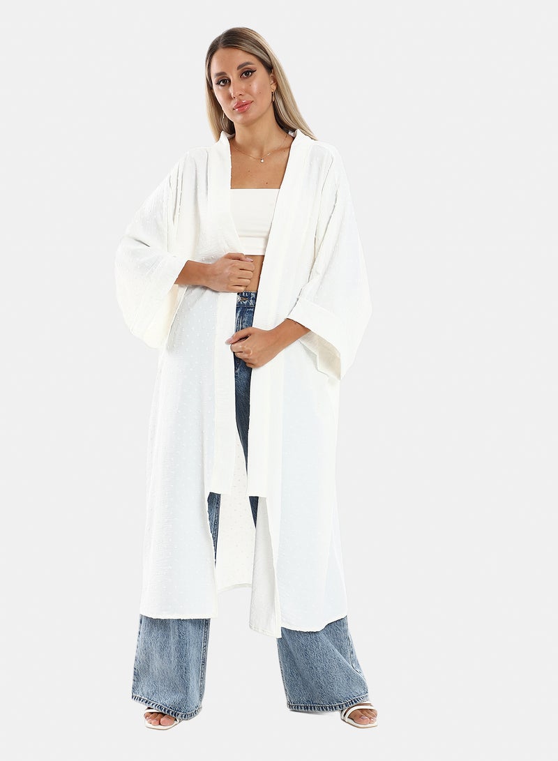 belle Slip On Long Sleeves Self Patterned Cardigan - Image 1
