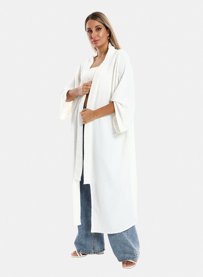 belle Slip On Long Sleeves Self Patterned Cardigan - Image 2