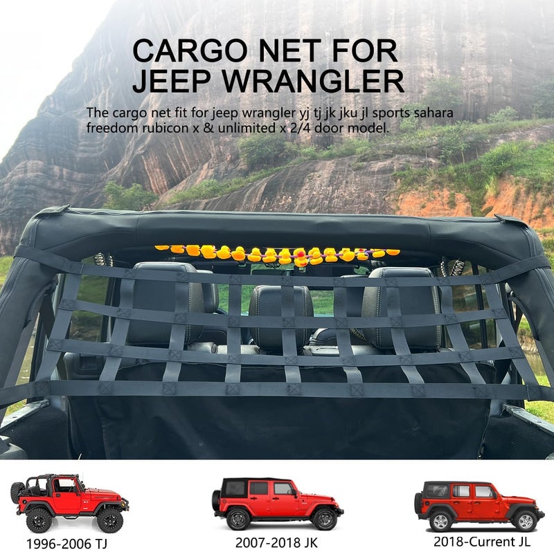 ROMASO Heavy Duty Cargo Net for Jeep Wrangler - Image 2