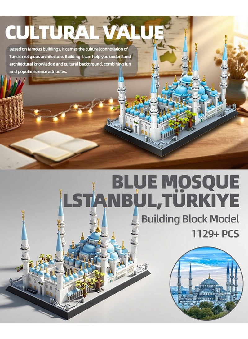 HILUKE Blue Mosque Building Block Set Istanbul Türkiye Sultan Ahmed Mosque Architecture Model Kit for Adults Educational Display Toy - Image 2