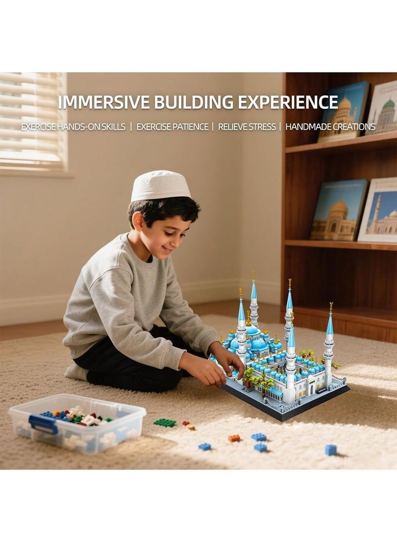 HILUKE Blue Mosque Building Block Set Istanbul Türkiye Sultan Ahmed Mosque Architecture Model Kit for Adults Educational Display Toy - Image 4