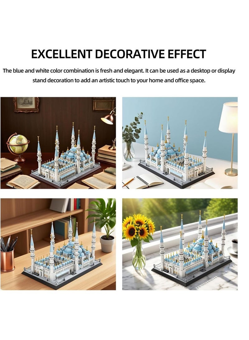 HILUKE Blue Mosque Building Block Set Istanbul Türkiye Sultan Ahmed Mosque Architecture Model Kit for Adults Educational Display Toy - Image 5