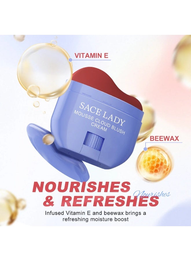 SACE LADY Creamy Blush Face Makeup No Drying Blusher Cosmetics Pigmented Smooths Nourishes for Lip Eye Cheek Beauty Make Up – Shade 02 Aug Apricot - Image 3