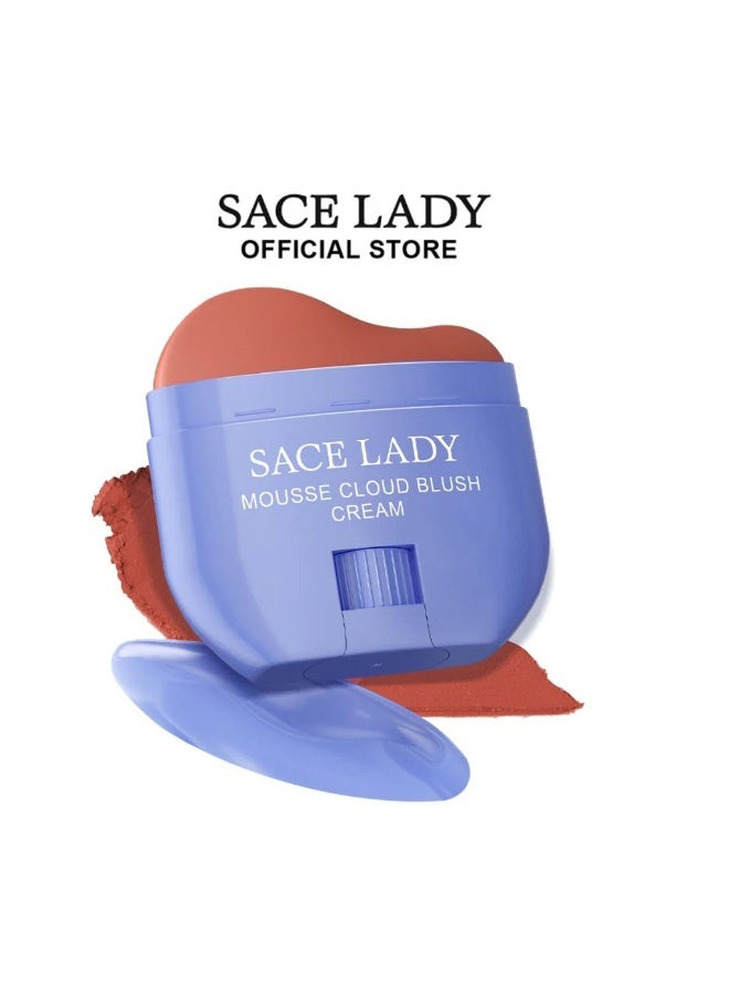 SACE LADY Creamy Blush Face Makeup No Drying Blusher Cosmetics Pigmented Smooths Nourishes for Lip Eye Cheek Beauty Make Up – Shade 02 Aug Apricot - Image 1