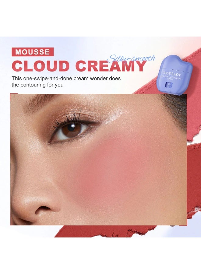 SACE LADY Creamy Blush Face Makeup No Drying Blusher Cosmetics Pigmented Smooths Nourishes for Lip Eye Cheek Beauty Make Up – Shade 02 Aug Apricot - Image 4
