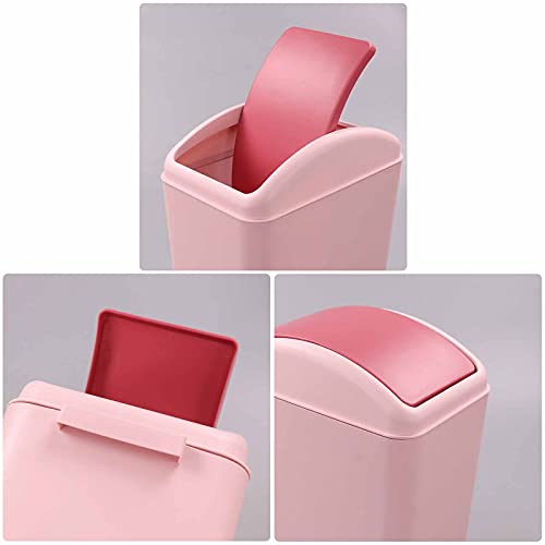 Ggbin 16 L Plastic Trash Cans with Swing Lid Garbage Can for Kitchen Office Pink - Image 3