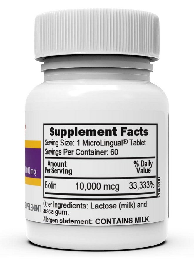 Superior Source Biotin 10,000 mcg - Daily Supplement Supports Hair Health & Growth - Natural Biotin Supplement Aids Healthy Nails & Skin - 60 Sublingual Dissolving Tablets - Image 2