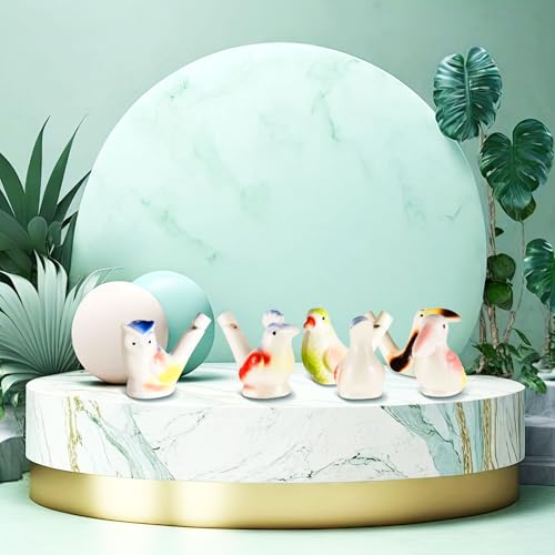 Gejoy Bird Water Whistles Ceramic Bird Call Warbling Water Whistles Colorful Porcelain Toys for Adults Birthday Easter Gift(6 Pcs,Bright) - Image 5