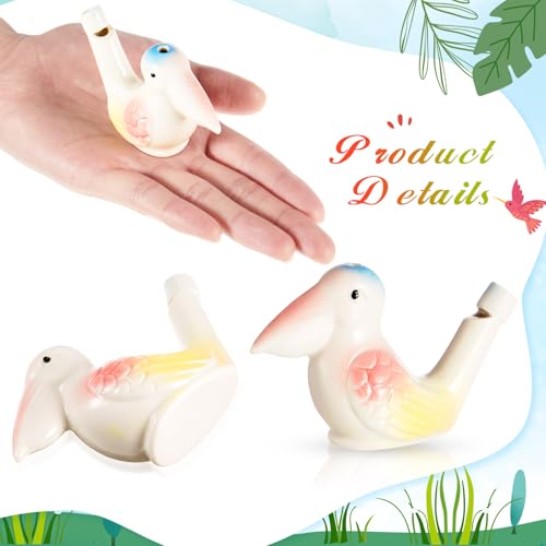 Gejoy Bird Water Whistles Ceramic Bird Call Warbling Water Whistles Colorful Porcelain Toys for Adults Birthday Easter Gift(6 Pcs,Bright) - Image 3