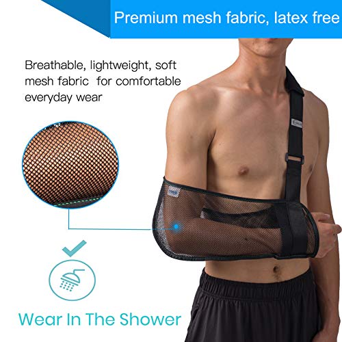 TODDOBRA Mesh Arm Shoulder Sling - Medical Shoulder Immobilizer for Shower - Adjustable Arm Brace for Torn Rotator Cuff Injury - Right Left Arm for Men Women - Shower Sling for Elbow, Wrist - Image 2