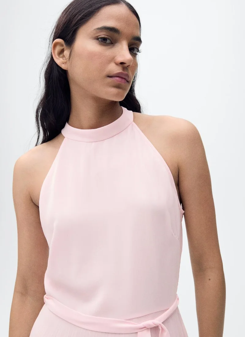 مانجو Pleated halter neck dress